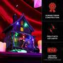 Haunted Hill Farm 1-Ft. Haunted House with Flying Witches Halloween Decor
