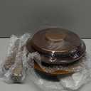 Small Side Table Living Room, Round Corner Table for Small Spaces Set of 2, Coffee Table with Solid Wood Pedestal Accent for Living Room, Corners, Bedroom, Bean Bag, Sofa Couch (Brown)