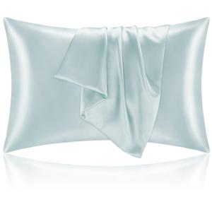 BEDELITE Satin Pillowcase for Hair and Skin, Super Soft and Cooling Similar to Silk Pillow Cases 2 Pack with Envelope Closure, Gift for Women Men(20"x30" Queen Size, Stone Blue)