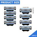 Razor Blade Refills for Men - 24PCS Compatible with mach 3 razor blades refills with Mach3 Razors, Dual Lubrication Blades for Extra Close & Comfortable Shave