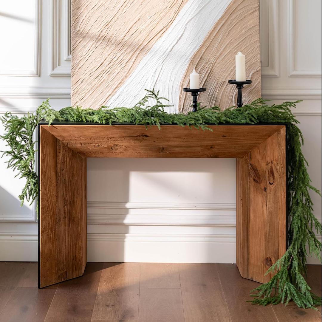 Deluxe 6FT Christmas Garland  Real Touch Norfolk Pine Garland for Mantel, Staircase, Arches, and Holiday Decor, Artificial Greenery (Norfolk Pine Garland, 6Feet)