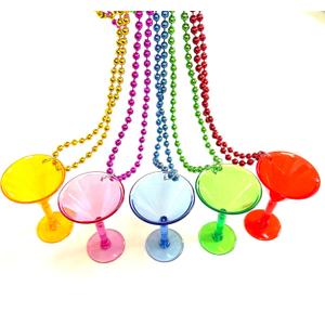 25Pcs Multicolor Cocktail Shot Glass Beads Plastic Shot Necklace Cup for Birthday Wedding, Festival Parade Decoration, Cinco de Mayo Fiesta Party Supplies