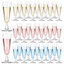 Plastic Champagne Flutes 40 Pack, 5.5 Oz Clear Disposable Plastic Champagne Glasses, Glasses Cups for Wedding Celebration Birthday Party Valentines Tasting New Years Eve Party Supplies
