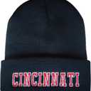 Football Fans Embroidered Beanie Knit Hat for Men Women Winter Hat (Black)