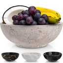 Gusto Nostro 8" Decorative Travertine Bowl for Coffee Table - Elegant Centerpiece, Aesthetic Fruit Bowl for Kitchen Counter - Heavy Stone Entryway Catch all, Jewelry, Potpourri - Travertine Decor