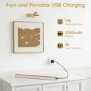 Picture Light for Wall, 5000mAh Rechargeable Cordless Wall Light,15.8'' Dimmable 3 Color Temperatures Magnetic Poster Light with Controller and Timer for Gallery, Living Room, Hallway（Gold）