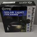 PPQ Solar Barn Light w/ 3 Modes,10000h Lifespan Solar Powered Wall Light 18H/7W Outdoor Waterproof for Shed Porch Garage Farmhouse Chicken Coop, Motion Sensor Auto On/Off, Vintage Gooseneck