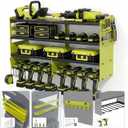 Power Tool Organizer Wall Mount, Standard Edition, Green | Heavy Duty 600 Lbs Metal Tool Storage Rack, 4-Tier Garage Drill Holder & Workshop Battery Management Station