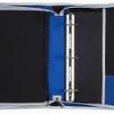 Mead 1-1/2Inch Zipper Binder, 3 Ring Binder, Heavy Duty, PRO Platinum, Blue/Black (72864) 