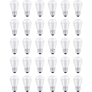 28 Pack S14 Outdoor String Light Bulbs Set orange, 120V 11W Clear Outdoor Patio Vintage Light Shatterproof Bulbs