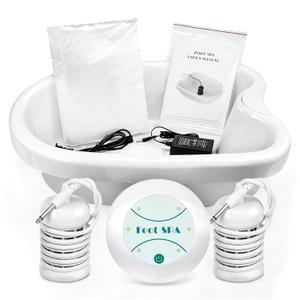 Ionic Detox Foot Bath Machine, Personal Ionic Foot Cleanse Ionic Foot Bath SPA Machine Foot Detox System for Home Beauty Salon Spa with Basin, 100 Liners (White)