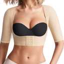 BRABIC Women's Shapewear Tops Post Surgery Compression Sleeve for Arm Shaper (Large, Beige)