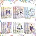 12 Pack Easter Gift Bags with Handles, 6 Unique Bunny Patterns Waterproof Reusable Goodie Tote Bags for Kids Easter Egg Hunt Party Favors, Holiday Treat Candies Cookie Chocolate Storage Bags