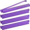 4Pcs Mahjong All-In-One Racks with Pushers, Acrylic American Majiang Tile Holder, Modern Mah Jong Game Rack with Built-In Pushers, Easy Portable American Mahjong Accessories and Gifts(Purple)