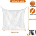 2 PCS Slow Feed Hay Nets for Horses - 31.5" x 35.4" Large Capacity Hay Bags, Durable Horse Feed Bag with Easy Hang Design for Full Day Feeding, Fits Horse Stall/Trailer (White)