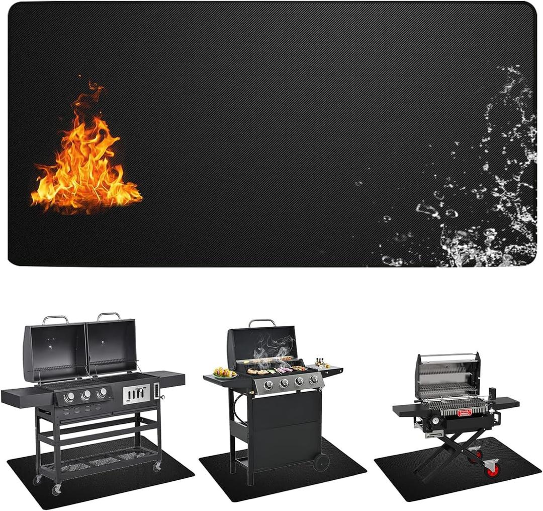 Grill Mats for Outdoor Grill,Double-Sided Fireproof Grill Accessories 72 x 40 inches,Grill Mats Oil-Proof Waterproof BBQ Protector for Decks and Patios