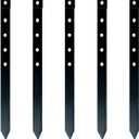24Pcs Metal Garden Landscape Edging Stakes Black,10in anchoring Stakes Landscape Anchoring Spikes for Terrace Board, Grass Barrier, Landscape Edging Coil, Garden Liner, Bender Board