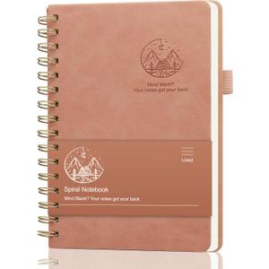 3 x Lined Spiral Journal for Women & Men, A58.46 Hardcover Spiral Notebook for Work,Note Taking, Journals for Writing,100 GSM, College Ruled 130 pages -Scarlet