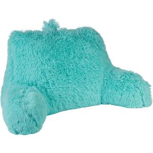 Klear Vu Shaggy Reading Pillow Back Rest Body Pillow for Adults and Kids, Lumbar and Arm Support on Bed, Chair, Couch, Sofa and Floor, 30" x 21", One Size, Aqua (One Size, Aqua)