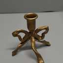 Bow Candle Holder, Bow Metal Taper Candle Holder 5" H x 4.81 W, Gold, Black, Decorative Candle Holders for Centerpiece, Table, Wedding (Gold)