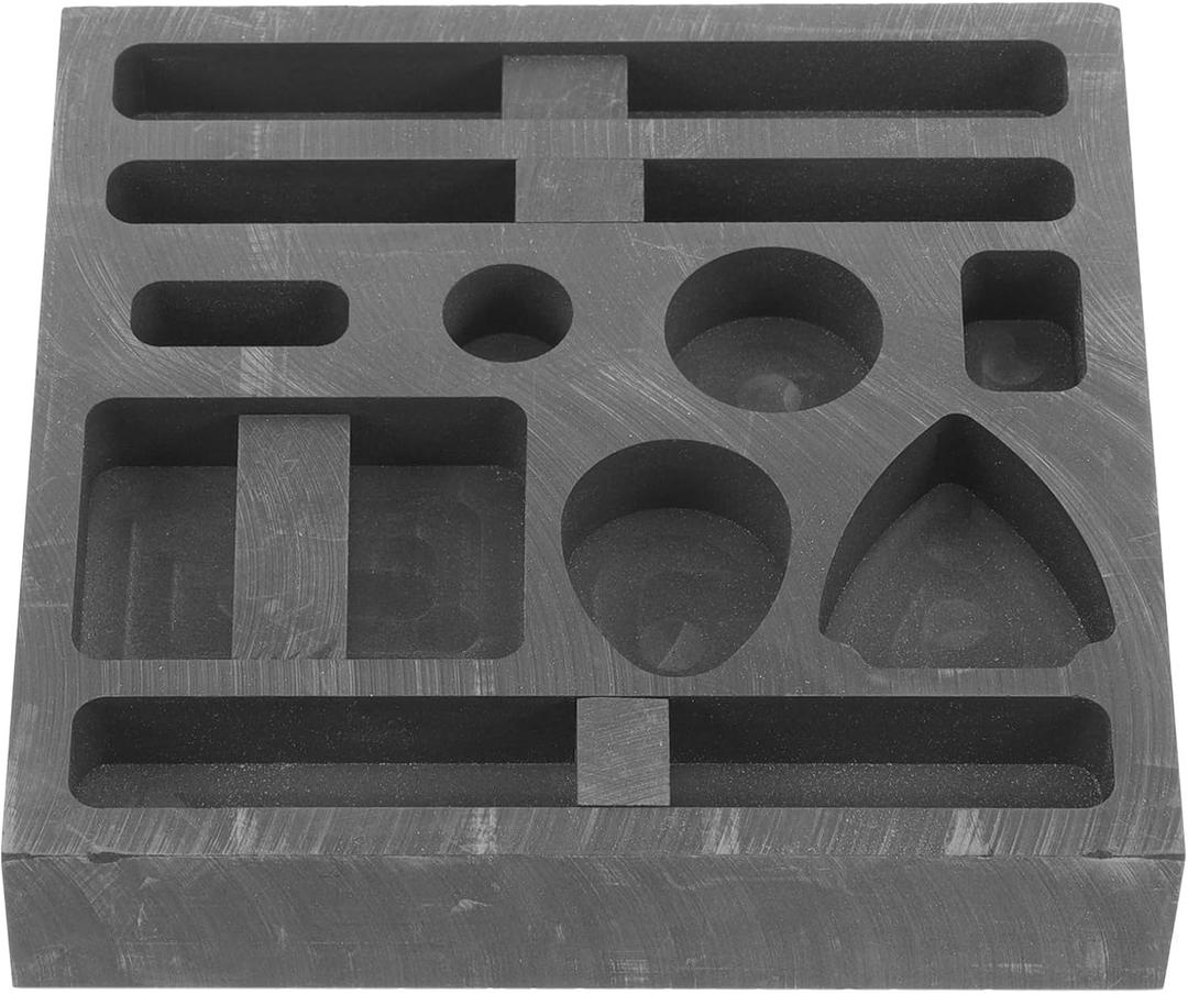 Operitacx 10 Holes Ingot Molds for Casting Metal, Graphite Mold Smelting Molds, Metal Casting Molds for Gold Silver Metal Melting Casting