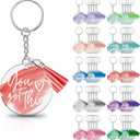 Chunful 30 Pcs Employee Appreciation Gifts Bulk Inspirational Acrylic Keychain Thank You Gift for Coworker Team Staff