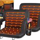 HOPERAN Heated Stadium Seats for Bleachers with Back Support Wide Cushion, Extra Portable Bleacher Seat Foldable Stadium Chair, USB 3 Levels of Heat, Pockets for Outdoor Indoor Sports 23" Black 2pcs