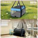 Top and 2 Sides Expandable Cat Carrier 18x11x11, TSA Airline Approved Dog Carriers for Small Dogs, Soft-Sided Pet Carrier with Self-Locking Zippers for Kitten,Rabbit, Puppy, Blue