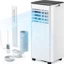 EUHOMY 8,000 BTU Portable Air Conditioners, 4-in-1 Portable AC Unit Up to 350 Sq.Ft, 4 Modes Quiet Air Conditioner with Remote Control, Cool, Fan, Dehumidifier, 24H Timer, Bedroom, Office, Apartments (White)