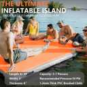 Inflatable Floating Dock Air Platform, 6/8/10ft Air Dock Platform Floating Island Raft, Enlarged Non-Slip Surface Water Floating Dock Mat, 6in Thick Water Platform Swim Dock Mat for Pool Beach Ocean, 6x5x0.5ft