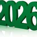 AceOrbit Graduation Decorations 2026 Table Sign Centerpieces 13" x 5.5" Wooden Class of 2026 Block Graduation Photo Booth Props for High School Seniors Night Decor College Party Supplies(Green)