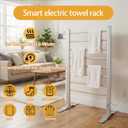 ELEGANTLIFE Fast-Heating Electric Towel Warmer for Bathroom, Heated Towel Rack with Timer & Auto Shut-Off, Aluminum 8-Bar Design, Freestanding or Wall-Mounted