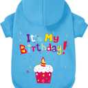 GreenJoy Dog Sweater Dog Hoodie Cold Weather Coat Hooded Sweatshirt for Puppies,Cats, Small Medium Large Dogs (Blue(It's My Birthday), XX-Large)