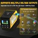 300W Voltage Regulator Compatible with DeWalt 20V Battery (Battery Not Included), 2–30V Adjustable DC Output, 100W Type-C PD Fast Charging, 15W Wireless Charger
