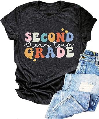 Sfyhnopy Teacher Shirts Women Happy First Day of School Tshirts Back to School Appreciation Gifts, XL
