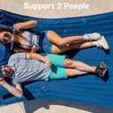 SUPERJARE Curved-Bar Hammock with Stand, 2 Person Heavy Duty Hammock Frame, Detachable Pillow & Portable Carrying Bag, Perfect for Outdoor & Indoor, Navy Blue