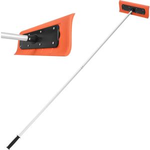 VEVOR Snow Roof Rake, 17.7'' Foam Blade, 7.3-18.4 ft Adjustable Roof Snow Scraper, Extension Tubes & Non-Slip Handle, Snow Removal Tool for Solar Panels, House, Roof Leaves, Debris Clearing