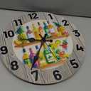 CHGCRAFT Various Drinks Wall Clock 12 Inch Fruits Clock Battery Operated Silent Non Ticking Light Colored Wooden Boards Round Decorative Clocks for Home Office Decoration