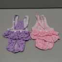 2 Pieces Washable Female Diapers with Suspender Comfort Reusable Doggy Diapers Reusable Puppy Sanitary Panties Dog Underwear Diaper for Small Girl Dogs in Period Heat (Pink&Purple) (S(3-5LB)Waist12.7 Back 9.1)