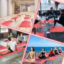 Amylove 12 Pieces Yoga Mats Bulk 68x24x0.12 Inch Exercise Non Slip Fitness Workout Mats for Women Men Home Workout Gym Yoga(Pink)