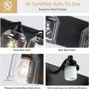 Vanity Lights for Bathroom Large 23", Farmhouse Rustic Vanity Light with Bubble Glass Shades, Black 3 Light Bathroom Lighting Fixtures Over Mirror, Bath Wall Sconce Home Decor