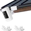 Pack of 2 Adjustable Gutter Mount for Ring Stick Up Cam/Ring Spotlight Cam/Ring Outdoor Cam Plus, Waterproof No Drill Mounting Bracket with Perfect View Angle