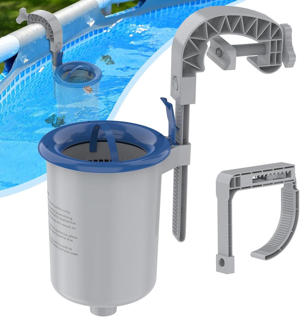 Sepetrel Above Ground Pool Surface Skimmer, Wall Mount Pool Maintenance Accessories for Inflatable Collars, Tubular & Metal Frame Pools, Floating Skimmer Basket - Efficiently Removes Debris