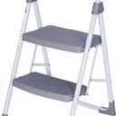 Step Ladder 2 Step Folding,Step Ladder with Handgrip,Step Stool for Adults Ergonomic Foldable,2 Step Folding Step Stool with Anti-Slip Pedal,Multi-Use for Household and Home Kitchen (Gray)