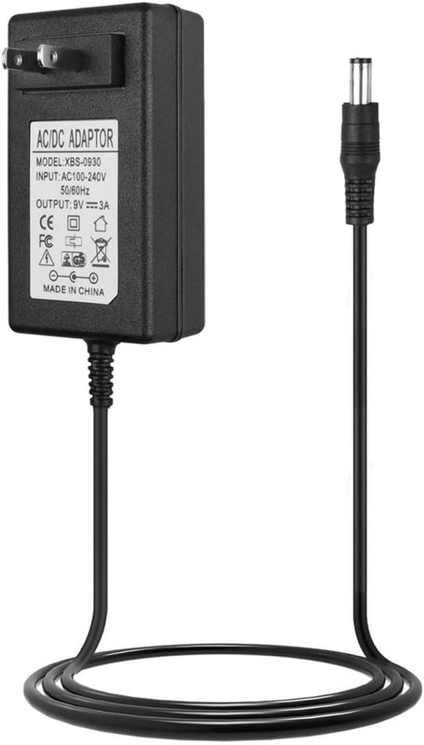 AC Adapter DC 9V Record Player Power Cord for Crosley Cruiser I II III Series 3 Speed Turntable Portable Suitcase Record Player CR8005A CR8005A-BK CR8005A-TU CR8005A-TW CR6005A CR89 Power Charger
