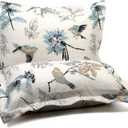 Newrara 100% Cotton Quilted Pillow Shams Set of 2 Standard Size Bird American Country Pillow Shams Bedroom Decor (Bird)