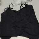 SUUKSESS Women Double Line Square Neck Tank Top Summer Y2K Going Out Basic Cami Shirt, Small