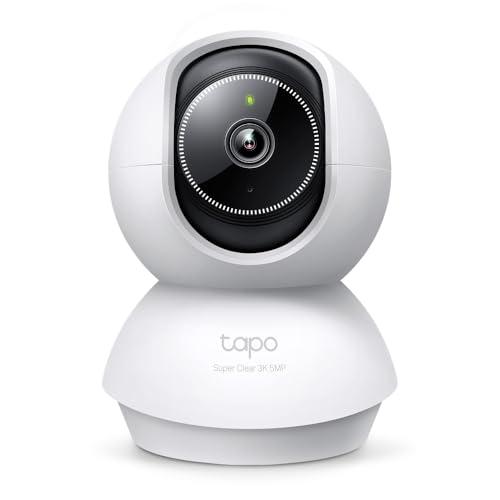 Tapo 3K 5MP Indoor Security Camera for Baby Monitor, Pet Camera w/Smart Motion Tracking, 360° Pan/Tilt, IR Night Vision for Home Security, Works w/Alexa & Google, RoomCam 3K 360°