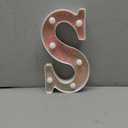 Pooqla LED Marquee Letter Lights, Pink Glitter Alphabet Sign Battery Powered Night Light, Birthday Party, Wedding, Girls Gifts, Home Bar, Christmas Decoration, S (Warm White)