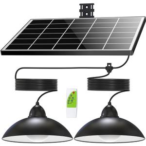 Solar Pendant Lights IP65 Weatherproof Dusk to Dawn Solar Shed Lamp with Remote Controller for Outdoor Gazebo Barn Chicken Coop Bullpen Pig Pen Stables Tents